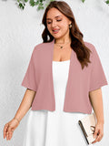 SHOWMALL Womens Plus Cropped Cardigan Open Front Shrug for Dresses Lightweight Bolero for Summer