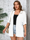 Women Plus Size Lightweight Cardigan Summer Short Sleeve Open Front Cardigan with Pockets