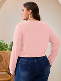 SHOWMALL Women's Plus Size Button Front Cropped Cardigan