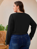 SHOWMALL Women's Plus Size Button Front Cropped Cardigan