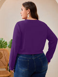 SHOWMALL Women's Plus Size Button Front Cropped Cardigan