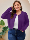 SHOWMALL Women's Plus Size Button Front Cropped Cardigan
