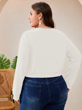 SHOWMALL Women's Plus Size Button Front Cropped Cardigan