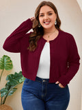 SHOWMALL Women's Plus Size Button Front Cropped Cardigan