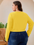 SHOWMALL Women's Plus Size Button Front Cropped Cardigan