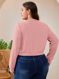 SHOWMALL Women's Plus Size Button Front Cropped Cardigan