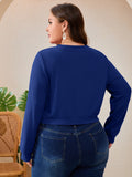 SHOWMALL Women's Plus Size Button Front Cropped Cardigan