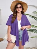 Women's Plus Size Short Sleeve Shrugs & Boleros with Pockets Cardigan