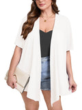 Women's Plus Size Short Sleeve Shrugs & Boleros with Pockets Cardigan
