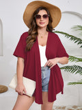 Women's Plus Size Short Sleeve Shrugs & Boleros with Pockets Cardigan