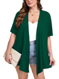 Women's Plus Size Short Sleeve Shrugs & Boleros with Pockets Cardigan