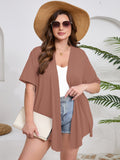 Women's Plus Size Short Sleeve Shrugs & Boleros with Pockets Cardigan