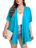 Women's Plus Size Short Sleeve Shrugs & Boleros with Pockets Cardigan