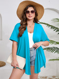 Women's Plus Size Short Sleeve Shrugs & Boleros with Pockets Cardigan