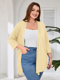 SHOWMALL Women's Plus Cardigans Lightweight Open Front Cardigans 3/4 Sleeve Summer Crop