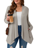 SHOWMALL Plus Size Lightweight Long Sleeve Cardigan for Women