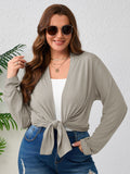 SHOWMALL Plus Size Lightweight Long Sleeve Cardigan for Women