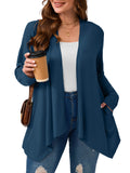 SHOWMALL Plus Size Lightweight Long Sleeve Cardigan for Women