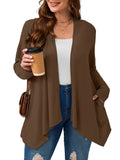 SHOWMALL Plus Size Lightweight Long Sleeve Cardigan for Women