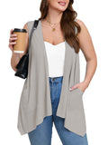 Women's Plus Size Summer Vest Shrugs Sleeveless Open Front Lightweight Cardigan