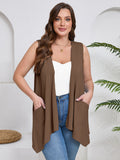 Women's Plus Size Summer Vest Shrugs Sleeveless Open Front Lightweight Cardigan