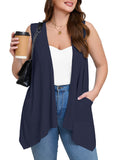 Women's Plus Size Summer Vest Shrugs Sleeveless Open Front Lightweight Cardigan