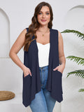 Women's Plus Size Summer Vest Shrugs Sleeveless Open Front Lightweight Cardigan