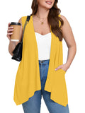 Women's Plus Size Summer Vest Shrugs Sleeveless Open Front Lightweight Cardigan