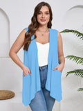 Women's Plus Size Summer Vest Shrugs Sleeveless Open Front Lightweight Cardigan