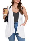 Women's Plus Size Summer Vest Shrugs Sleeveless Open Front Lightweight Cardigan