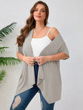 Women's Plus Size Summer Shrugs Draped Front Open Boleros Short Sleeve Cardigan