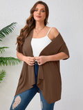 Women's Plus Size Summer Shrugs Draped Front Open Boleros Short Sleeve Cardigan