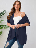 Women's Plus Size Summer Shrugs Draped Front Open Boleros Short Sleeve Cardigan