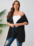 Women's Plus Size Summer Shrugs Draped Front Open Boleros Short Sleeve Cardigan