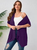 Women's Plus Size Summer Shrugs Draped Front Open Boleros Short Sleeve Cardigan