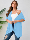Women's Plus Size Summer Shrugs Draped Front Open Boleros Short Sleeve Cardigan