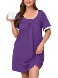 Women's Plus Size Nightgown Short Sleeve Sleepwear Dress Casual Loungewear