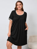 Women's Plus Size Nightgown Short Sleeve Sleepwear Dress Casual Loungewear