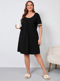 Women's Plus Size Nightgown Short Sleeve Sleepwear Dress Casual Loungewear