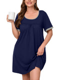 Women's Plus Size Nightgown Short Sleeve Sleepwear Dress Casual Loungewear
