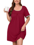 Women's Plus Size Nightgown Short Sleeve Sleepwear Dress Casual Loungewear