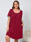 Women's Plus Size Nightgown Short Sleeve Sleepwear Dress Casual Loungewear