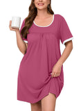 Women's Plus Size Nightgown Short Sleeve Sleepwear Dress Casual Loungewear