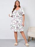 Women's Plus Size Nightgown Short Sleeve Sleepwear Dress Casual Loungewear