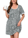 Women's Plus Size Nightgown Short Sleeve Sleepwear Dress Casual Loungewear