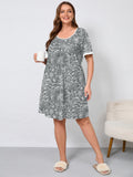 Women's Plus Size Nightgown Short Sleeve Sleepwear Dress Casual Loungewear