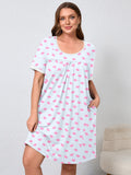 Women's Plus Size Nightgown Short Sleeve Sleepwear Dress Casual Loungewear