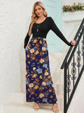 Chiclily Women's Long Sleeve Loose Plain Maxi Dresses Casual Long Dresses with Pockets