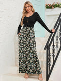 Chiclily Women's Long Sleeve Loose Plain Maxi Dresses Casual Long Dresses with Pockets