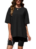 Chiclily Women's 2 Piece Outfit Sets Oversized Short Sleeve T-Shirt and Biker Shorts Tracksuit Summer Lounge Sets